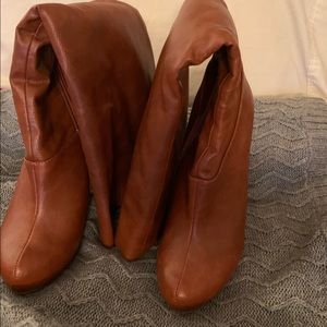 Man made tan calf boots (JustFab)